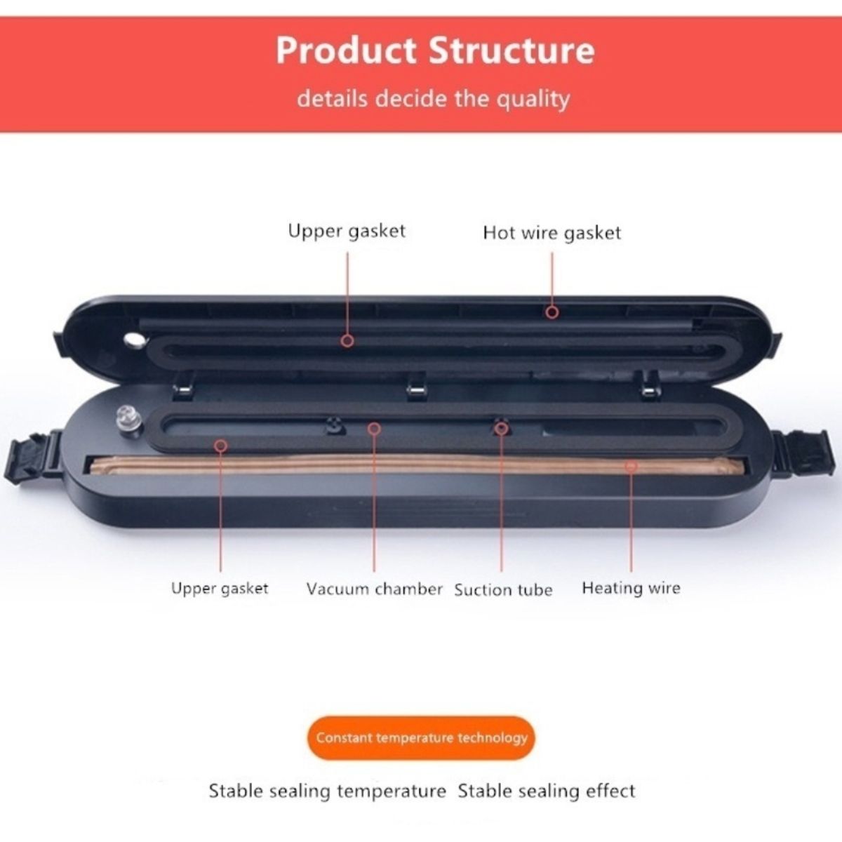 GENERICO - Maquina Selladora Al Vacío Alimentos Sellador 90w Hogar