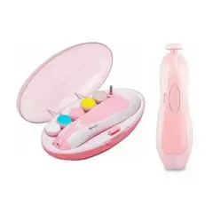 GENERICO - Corta Uñas Bebés Lima Eléctrica Para Bebés A Pila Rosa
