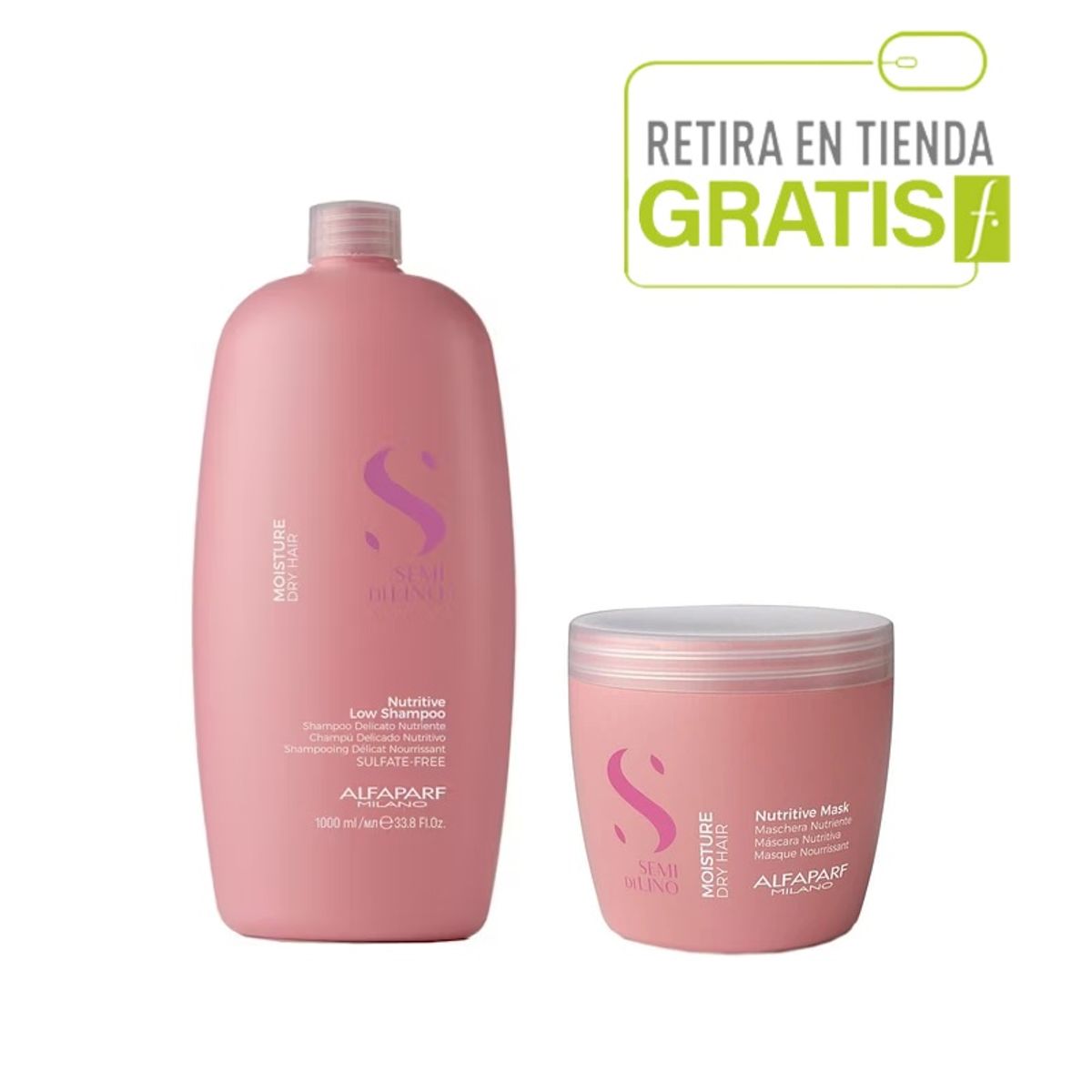 ALFAPARF MILANO - ALFAPARF Kit Shampoo y Mascarilla Nutrición Semi Di Lino XL