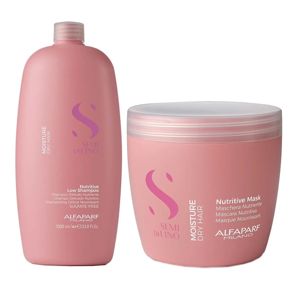 ALFAPARF MILANO - ALFAPARF Kit Shampoo y Mascarilla Nutrición Semi Di Lino XL