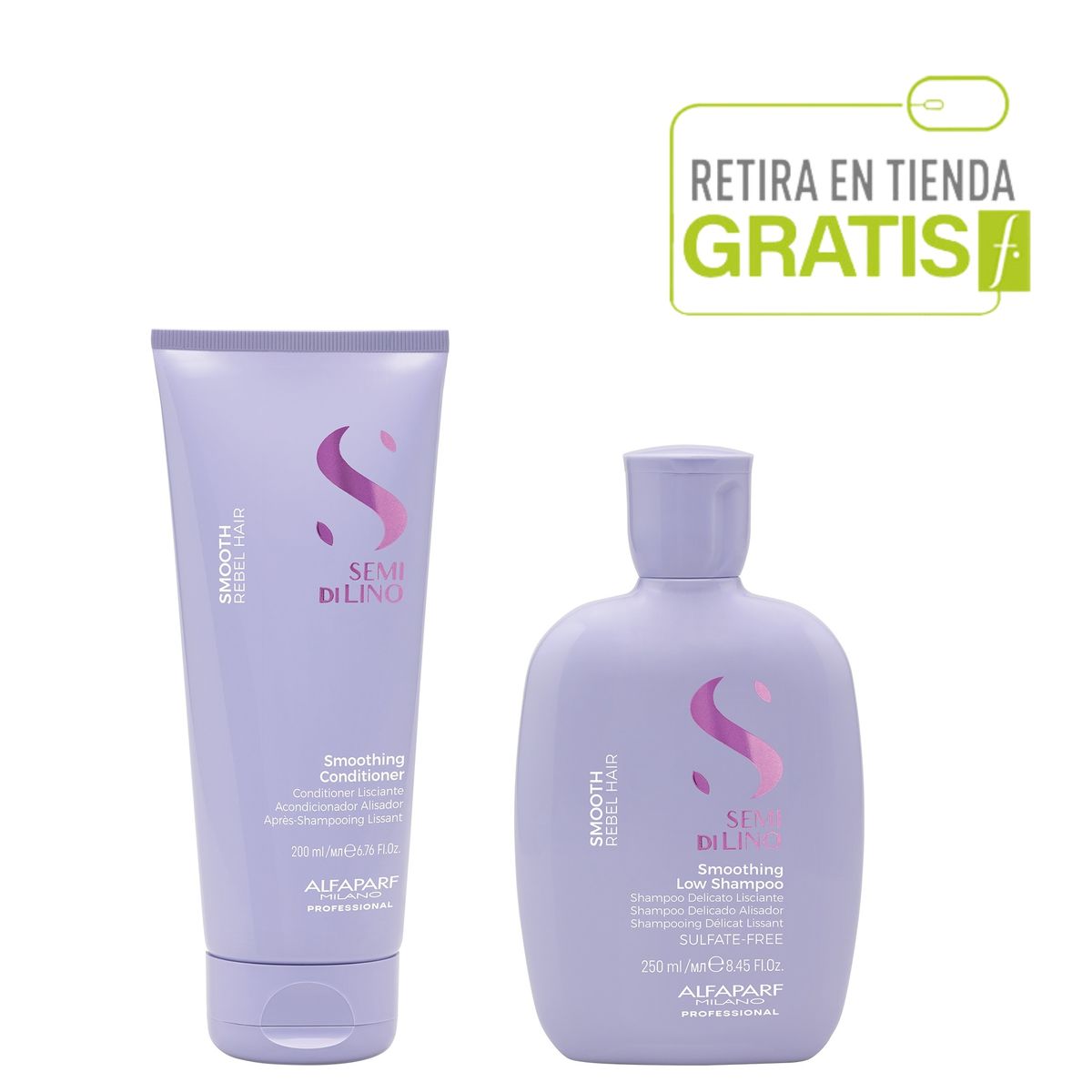 ALFAPARF MILANO - ALFAPARF Shampoo+  Acondicionador Alisador Cabellos Rebeldes Smooth
