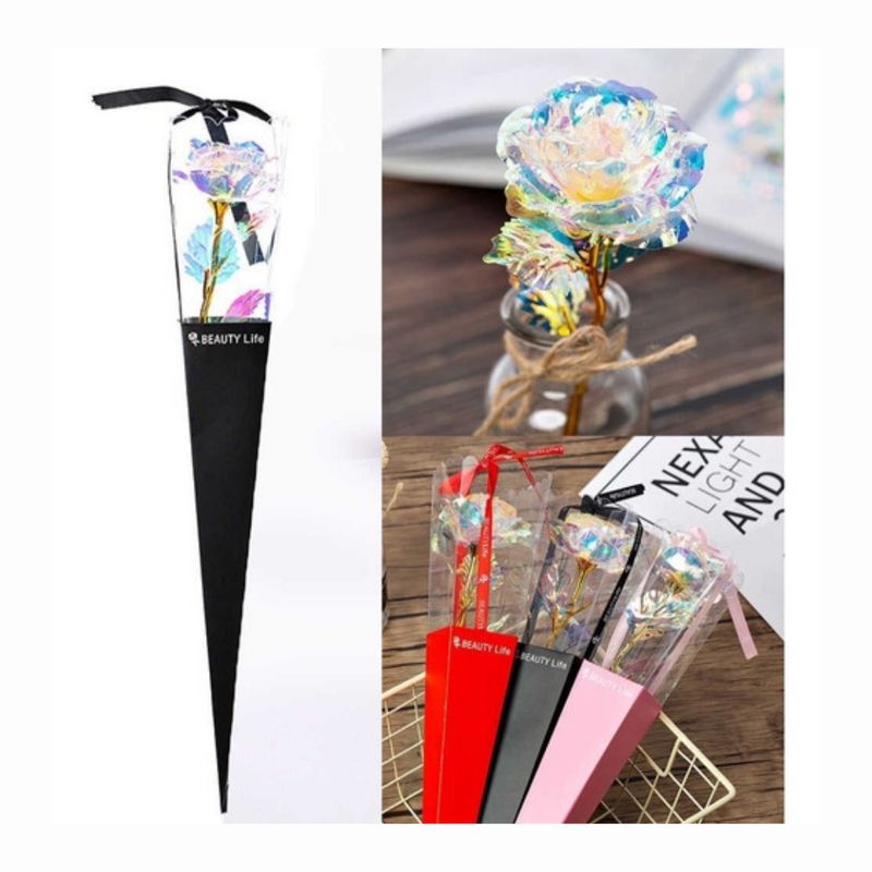 GENERICO - Pack 3 Rosas Colores Tornasol Con Luz Led Beauty Life