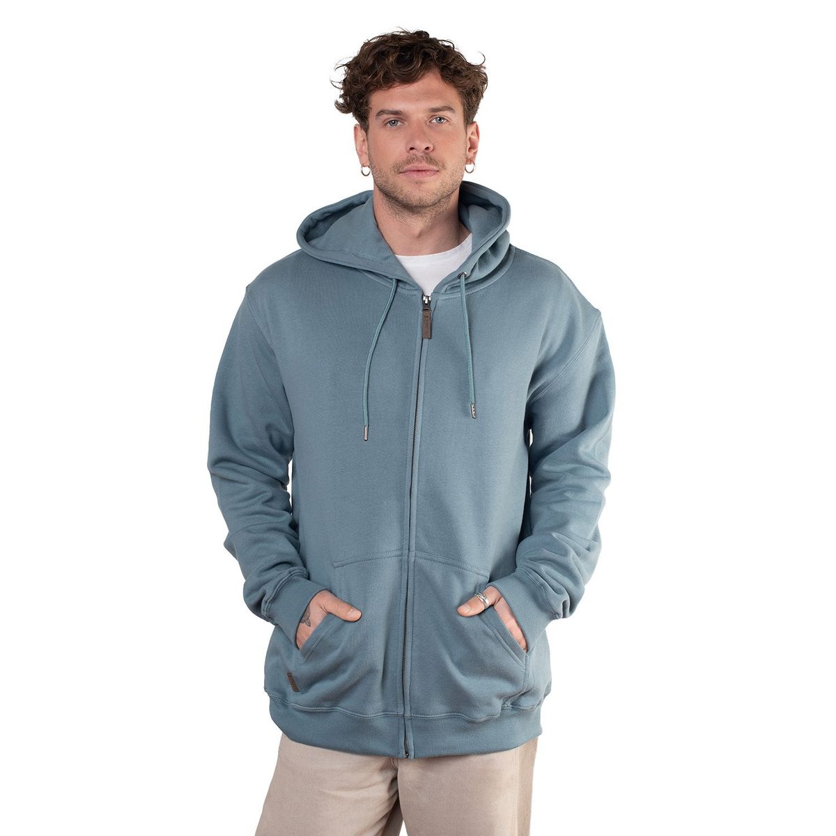 LENGA - Polerón Hombre Lenga con Capucha y Cierre Metal Lingue Sustentable