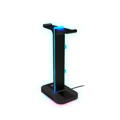 XTECH - Soporte doble para audifonos luces RGB C/USB XTH-690