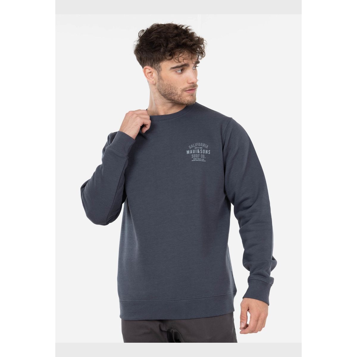 MAUI AND SONS - Poleron RIDE YOUR LIFE Hombre Gris Maui and Sons
