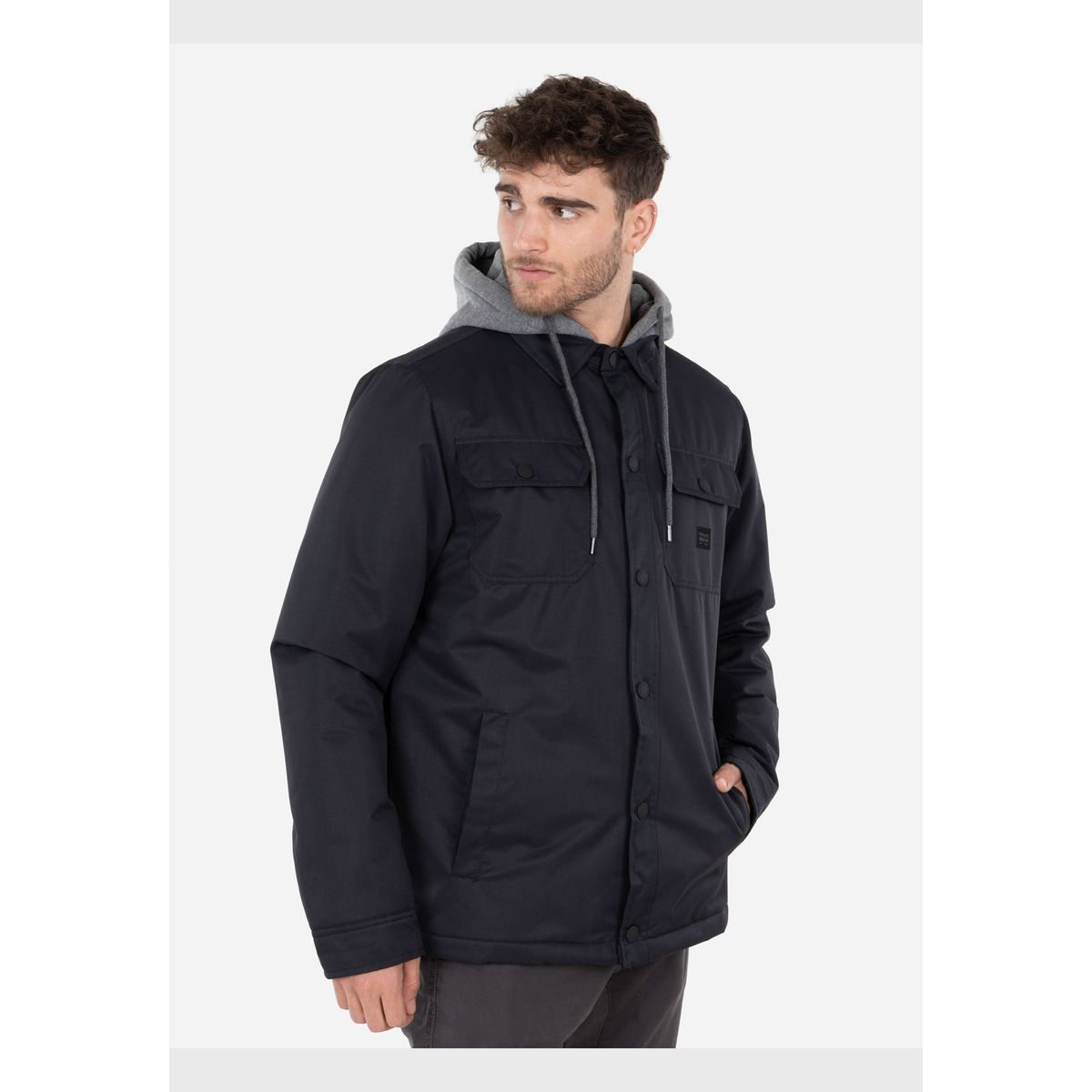 MAUI AND SONS - Casaca HOOD Hombre Negro MAUI AND SONS