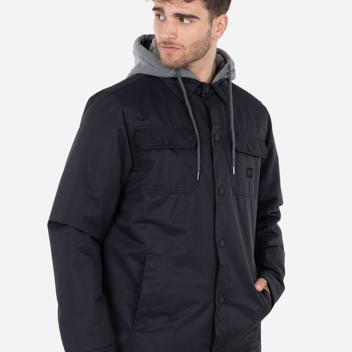 MAUI AND SONS - Casaca HOOD Hombre Negro MAUI AND SONS