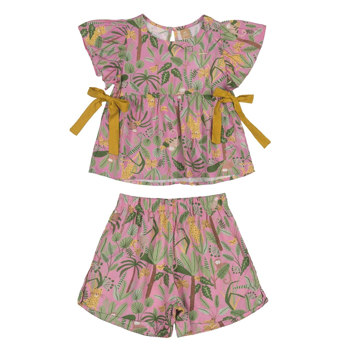 UP BABY - Conjunto Safari Blusa y Shorts Multicolor Rosado Up Baby