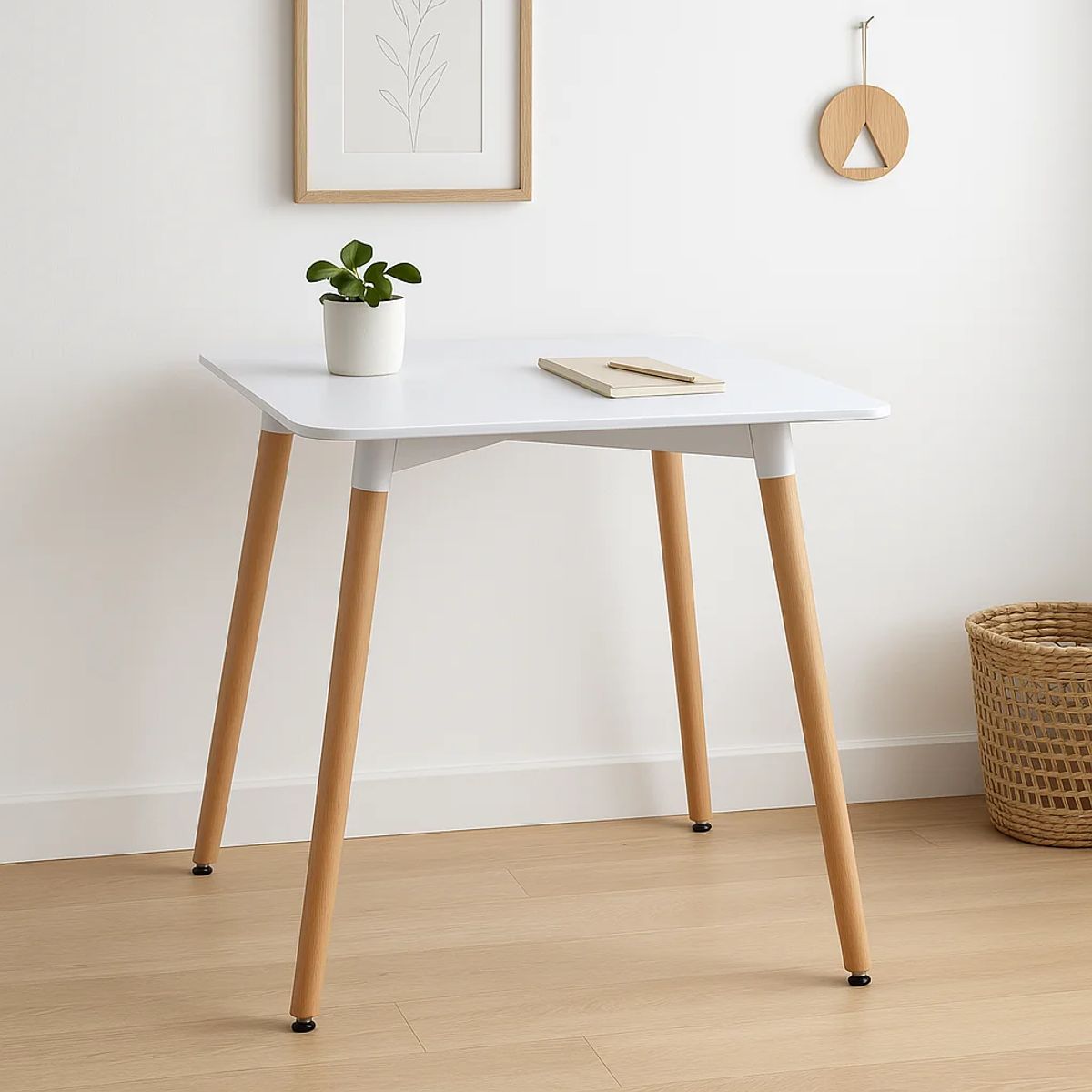KLIK - Mesa Cuadrada de Comedor Eames 80x80cm - Blanca KLIK