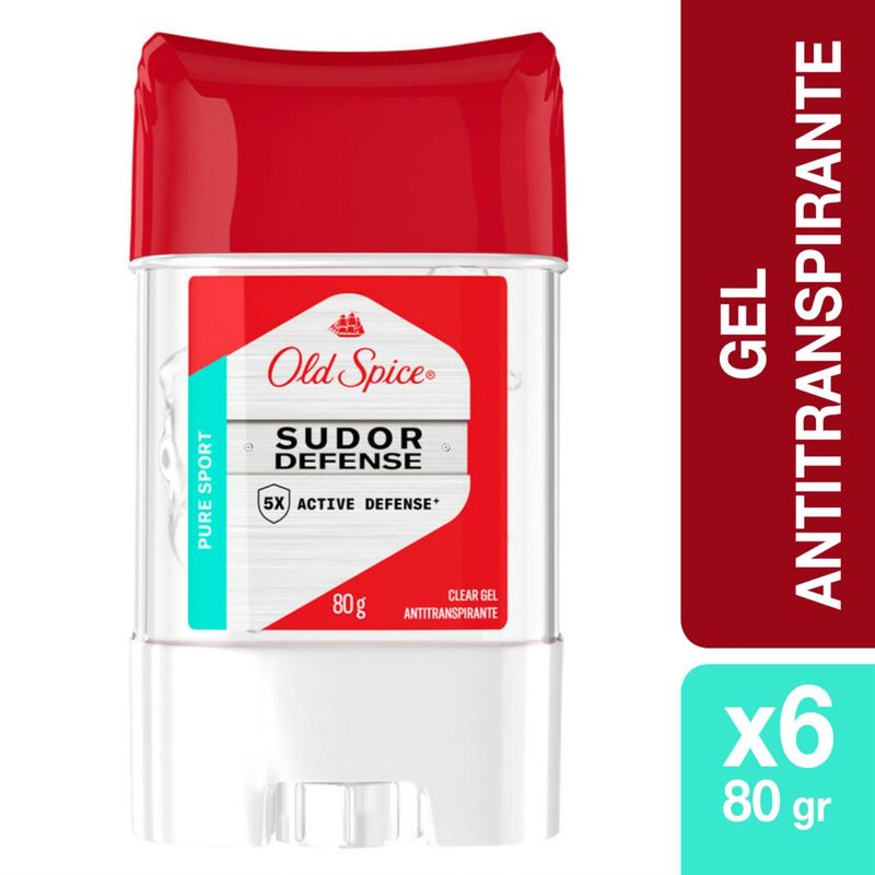 OLD SPICE - 6 Gel Antitranspirante Old Spice Sudor Defense Sport 80g