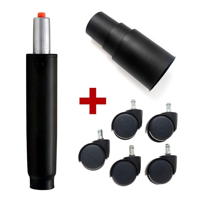 GENERICO - Pack Repuesto Sillas Pistón a Gas + Funda + Ruedas Nylon