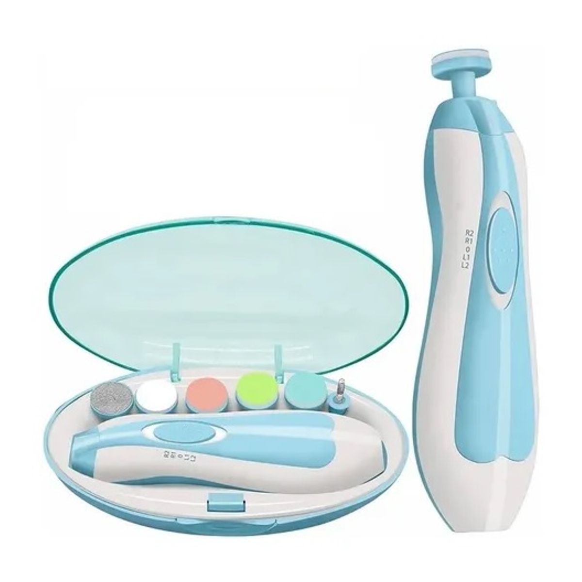 GENERICO - Cortador De Uñas Eléctrico A Pilas Para Bebés Pulido Azul