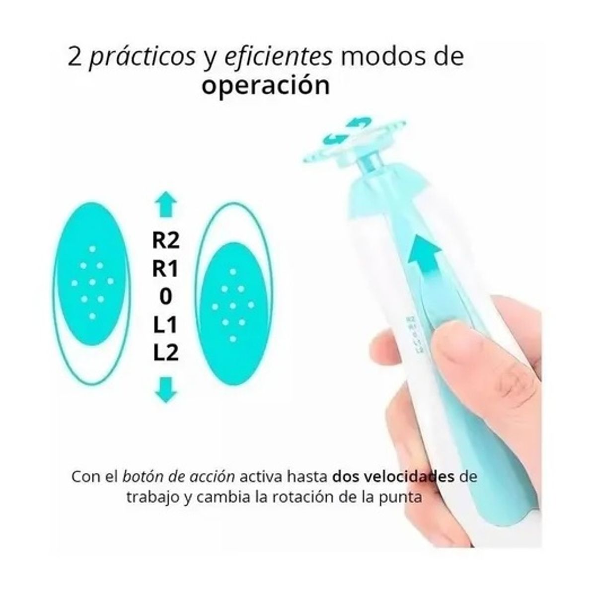 GENERICO - Cortador De Uñas Eléctrico A Pilas Para Bebés Pulido Azul