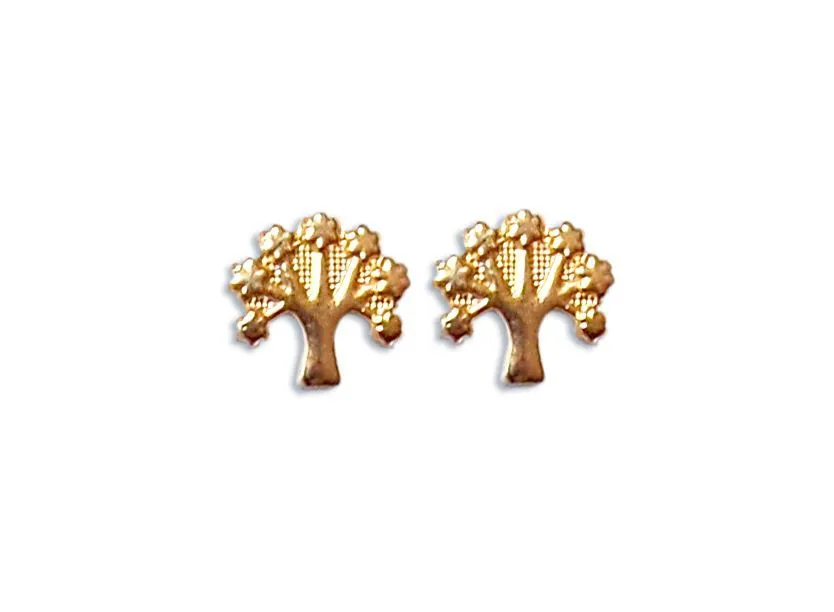 Aros Arbol De La Vida Enchapado Oro 18K Dorado TALLA UNICA