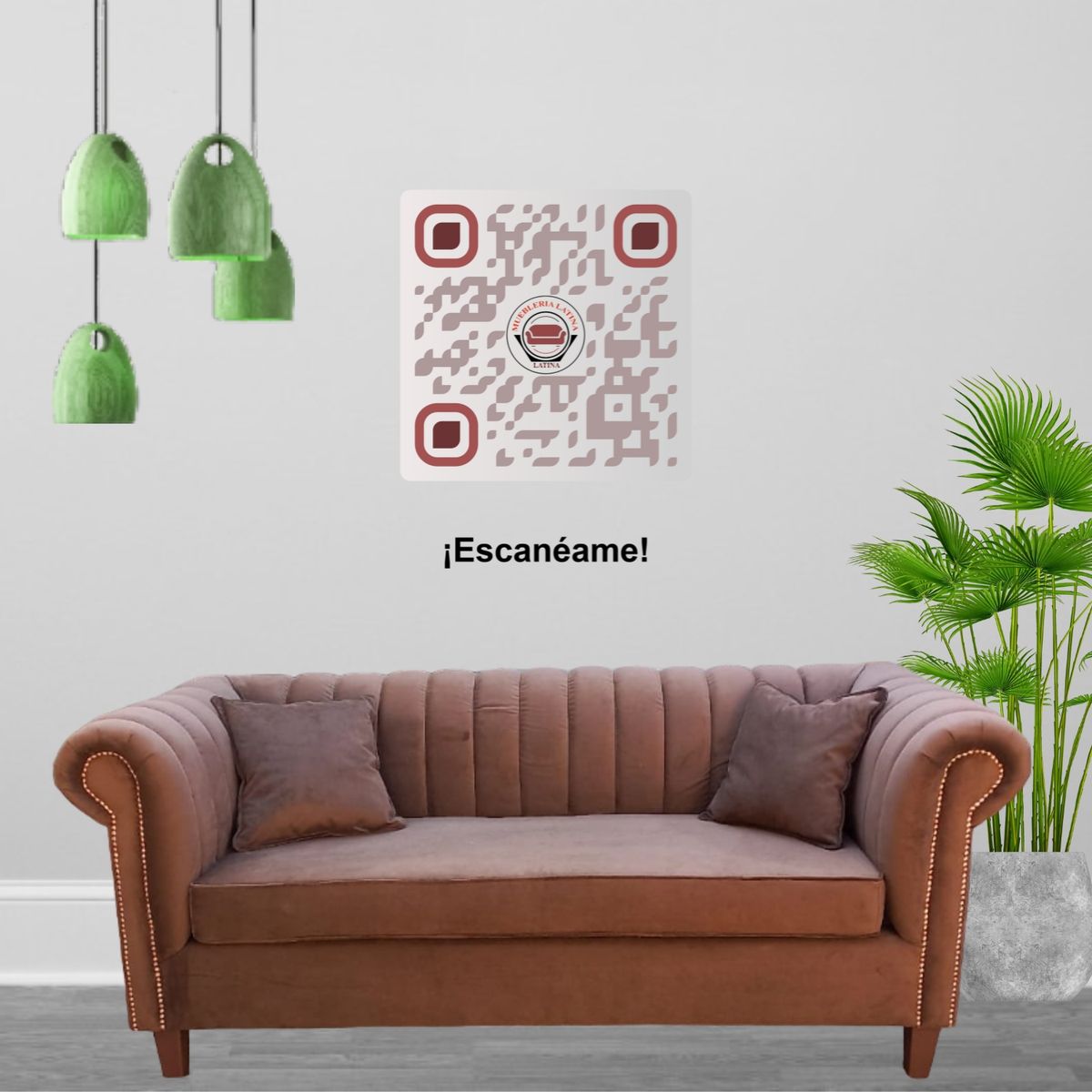 MUEBLERIA LATINA - SOFA FELPA 3 CUERPOS LINEAL BRABANTE CHOCOLATE