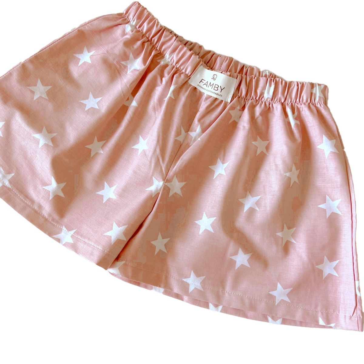 FAMBYPJ - short infantil palo rosa hecho en algodón orgánico