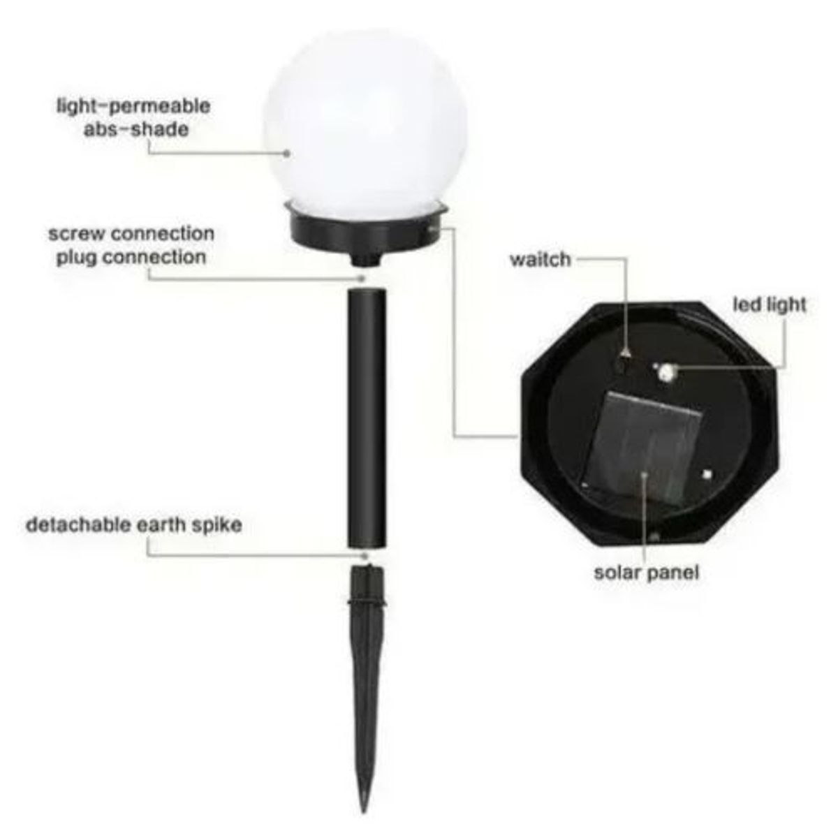 GENERICO - Pack 6 Focos Solares Tipo Globo Jardin