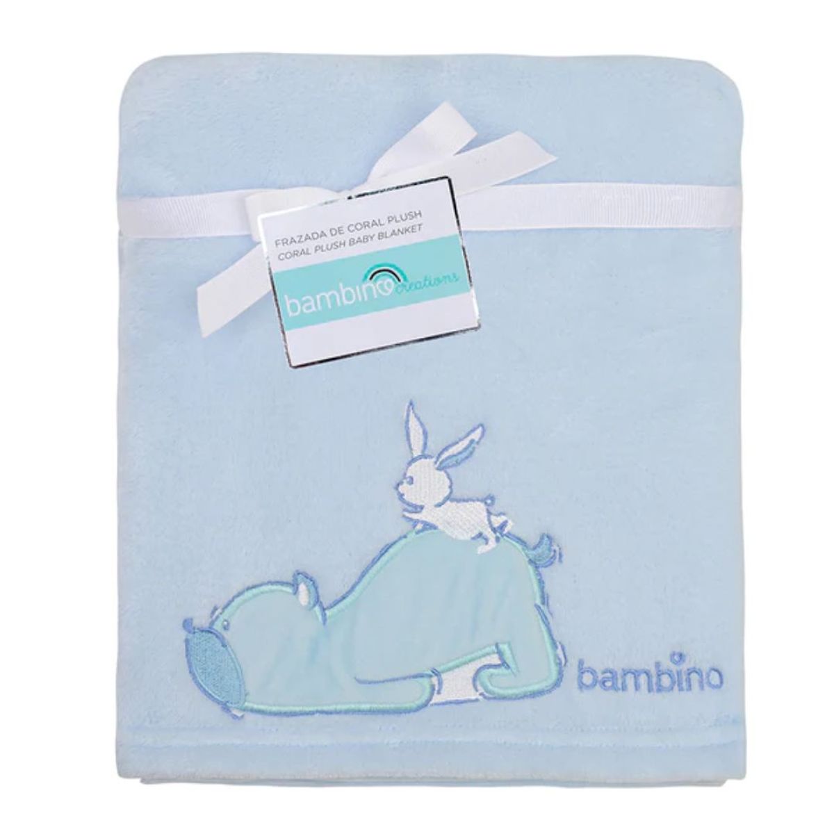 BAMBINO - Manta azul con osito para bebé