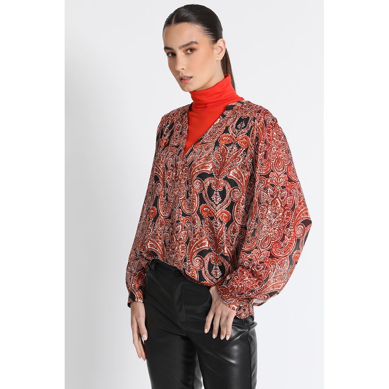 LIOLA - Blusa Mao Estampada Naranjo Liola