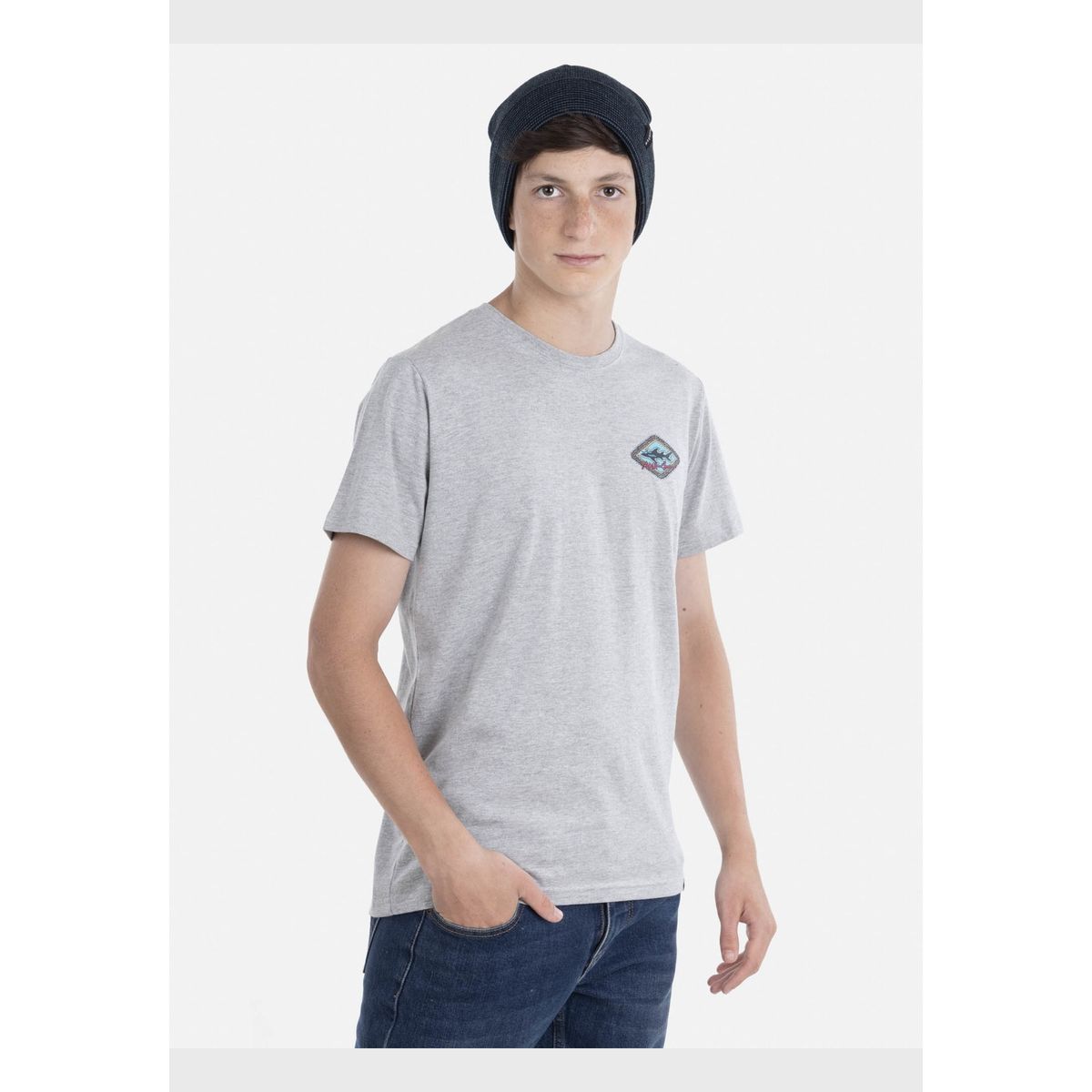 MAUI AND SONS - Polera VINTAGE SHARK YOUNG Juvenil Gris Maui & Sons