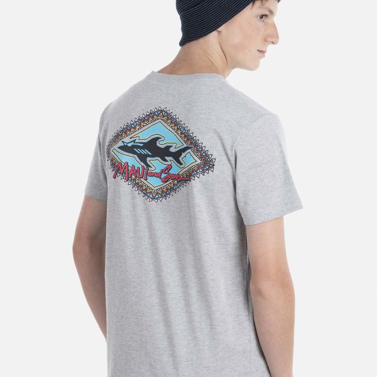 MAUI AND SONS - Polera VINTAGE SHARK YOUNG Juvenil Gris Maui & Sons