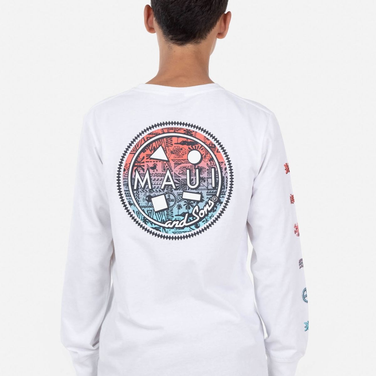 MAUI AND SONS - Polera LOS ANGELES LS TEE Juvenil Blanco Maui & Sons