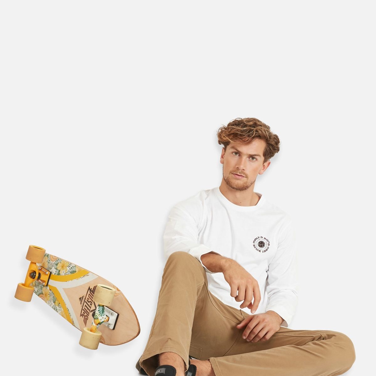 MAUI AND SONS - Polera LAX HUNTINGTON BEACH Hombre Blanco Maui & Sons