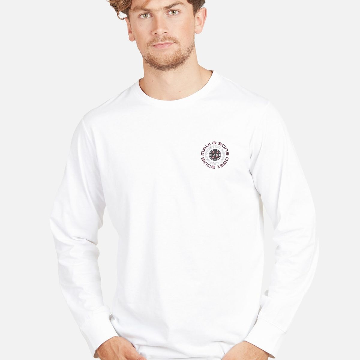 MAUI AND SONS - Polera LAX HUNTINGTON BEACH Hombre Blanco Maui & Sons