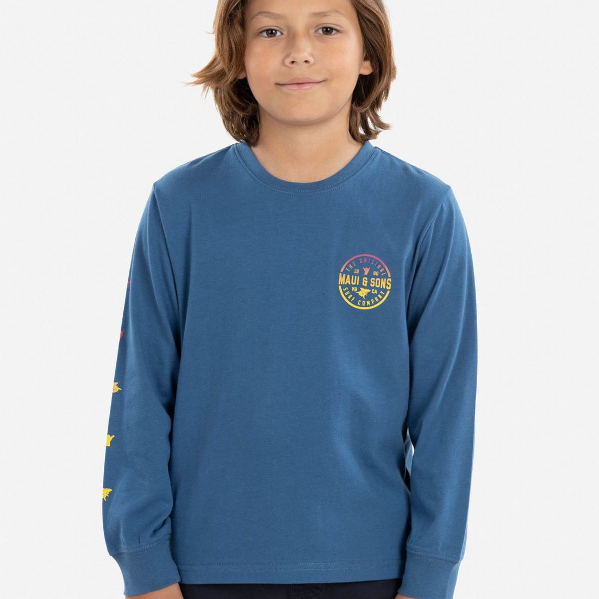 MAUI AND SONS - Polera MAUI SURF COMPANY Niño Denim Maui & Sons