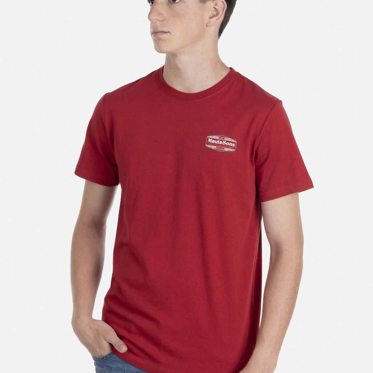MAUI AND SONS - Polera RIDE YOUR LIFE SS TEE Juvenil Rojo Maui & Sons