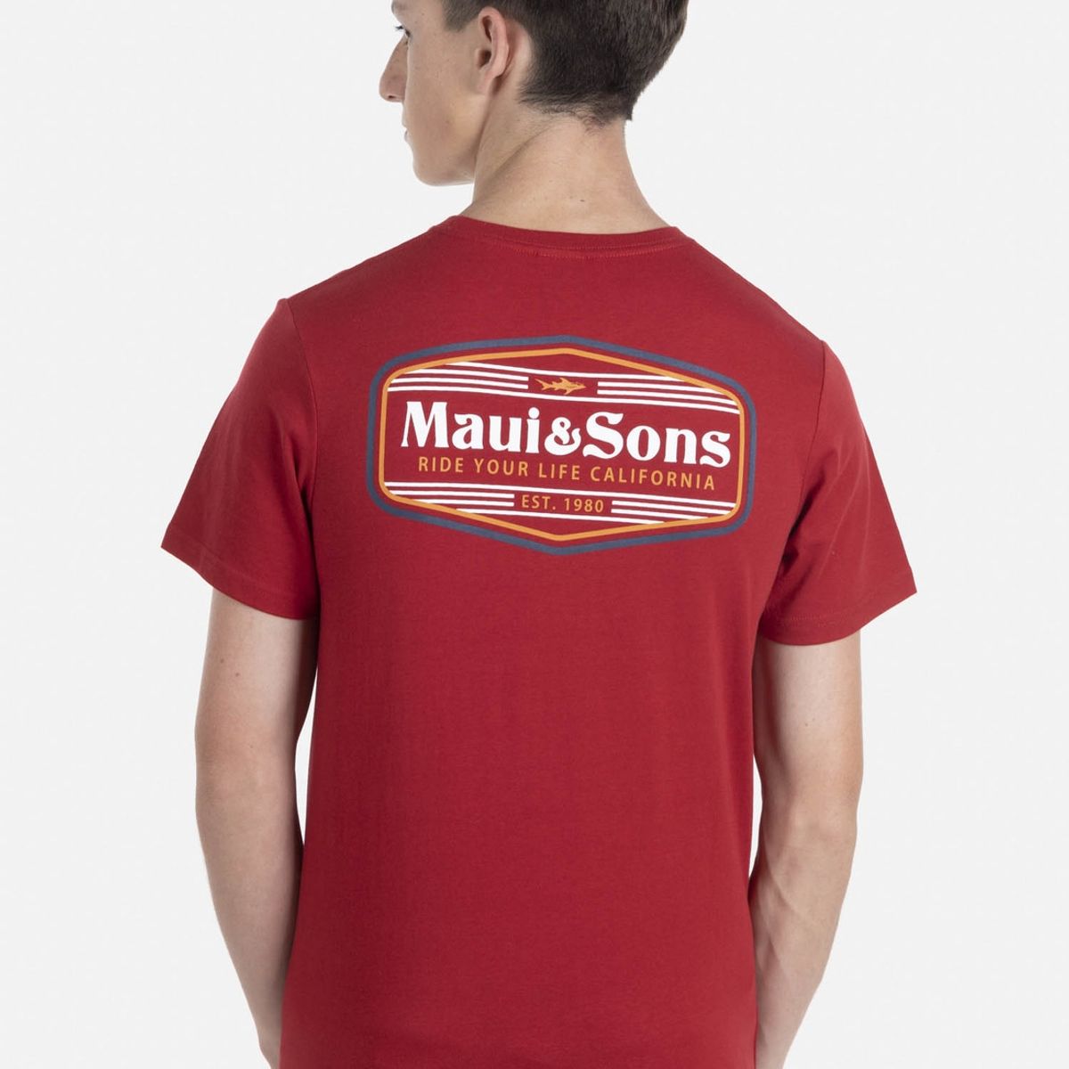 MAUI AND SONS - Polera RIDE YOUR LIFE SS TEE Juvenil Rojo Maui & Sons