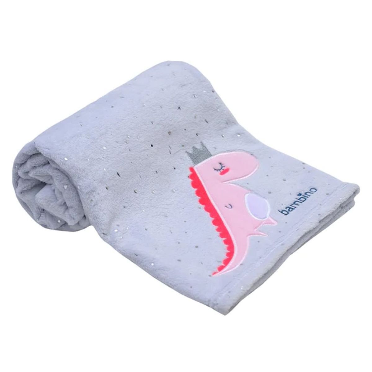 BAMBINO - Manta con dino rosado para bebé