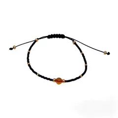 CORAZÓN DE ÁMBAR - Pulsera negra contra el mal de ojo