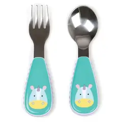 SKIP HOP - Set de Cuchara y Tenedor Zoo Unicornio