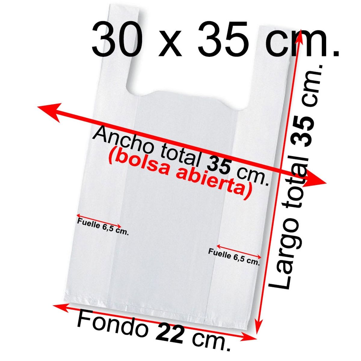 GENERICO - Bolsa Camiseta Para Basura 30x35 - 100 Unidades