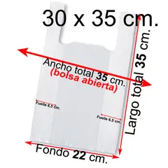 GENERICO - Bolsa Camiseta Para Basura 30x35 - 100 Unidades