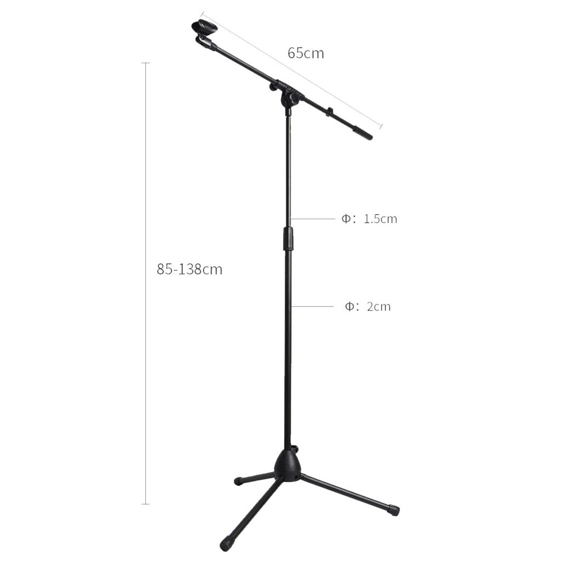 GENERICO - Atril Pedestal De Micrófono Con Boom Ajustable.
