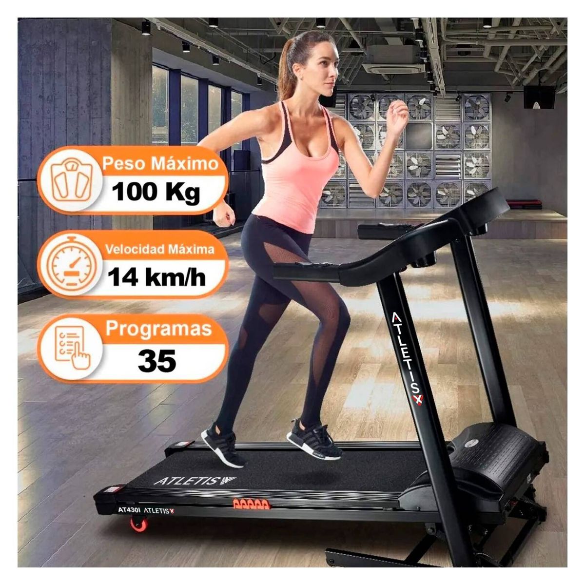 ATLETIS - Trotadora Eléctrica Plegable Atletis AT430I