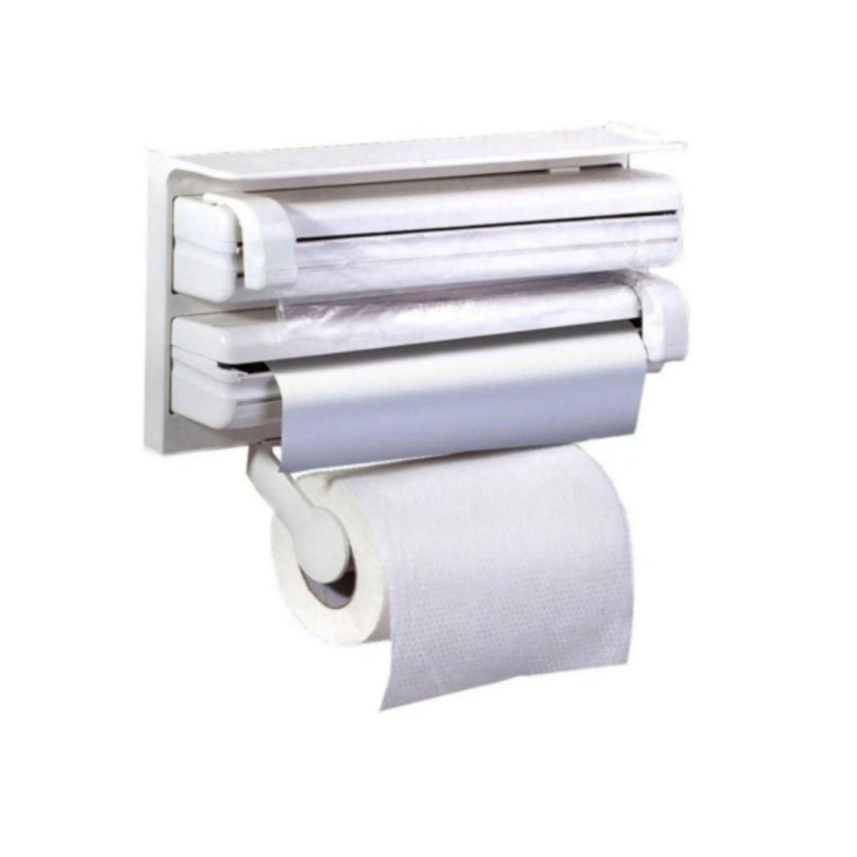 GENERICO - Porta Rollo Toalla Nova Triple Dispensador Cocina Alusa Film.