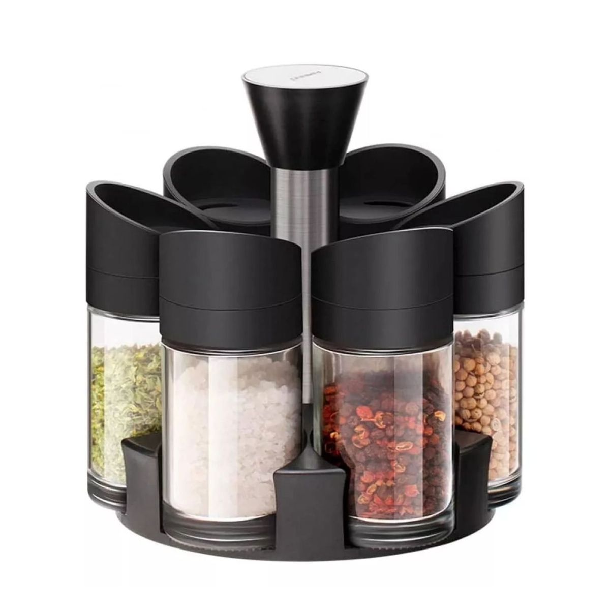 GENERICO - Set 6 Especieros Condimento Giratorio 360 Dosificador..