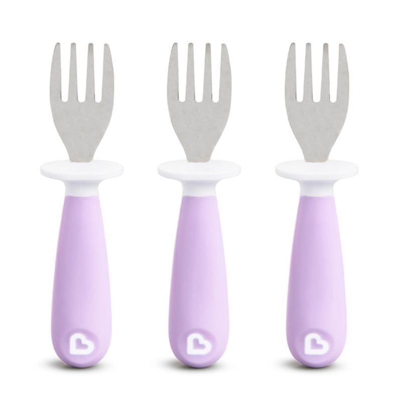 MUNCHKIN - Set de 3 Tenedores para Niños MUNCHKIN Raise, Púrpura
