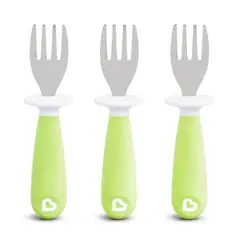 MUNCHKIN - Set de 3 Tenedores para Niños Raise, Verde
