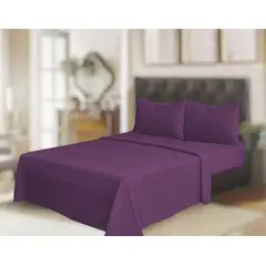 ANGELES DEL HOGAR - Juego De Sabanas De Polar Plaza y Media Morado