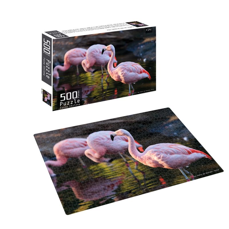 PRONOBEL - Puzzle 500 Piezas Fauna Chilena Flamenco Nobel Gift