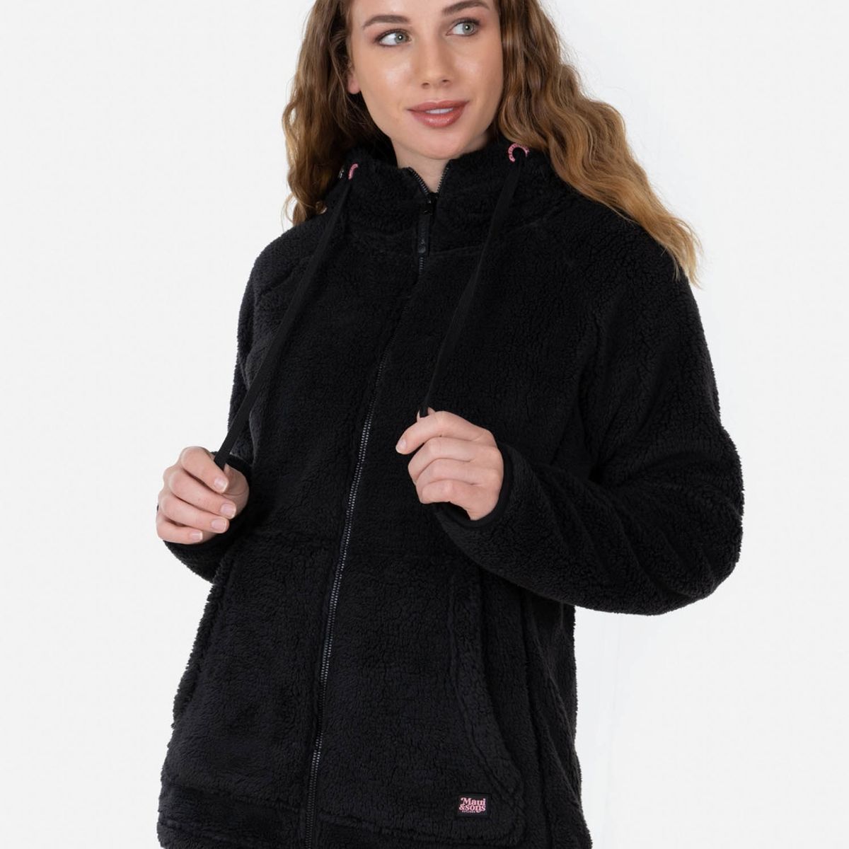 MAUI AND SONS - Poleron CHIPORRO Mujer Negro Maui and Sons