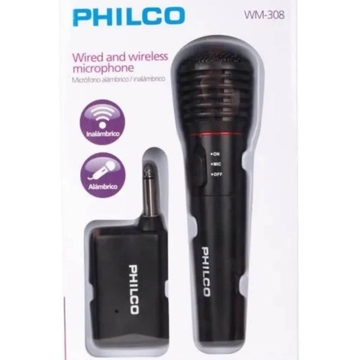 PHILCO - Micrófono alambrico e inalámbrico PHILCO
