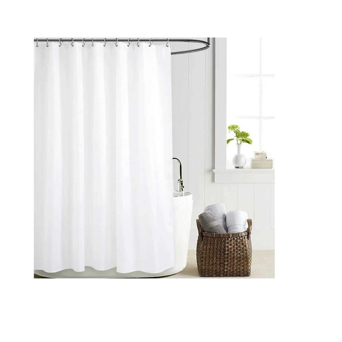 CARIBEE - Cortina Baño Ducha Poliéster 180x180  Blanco