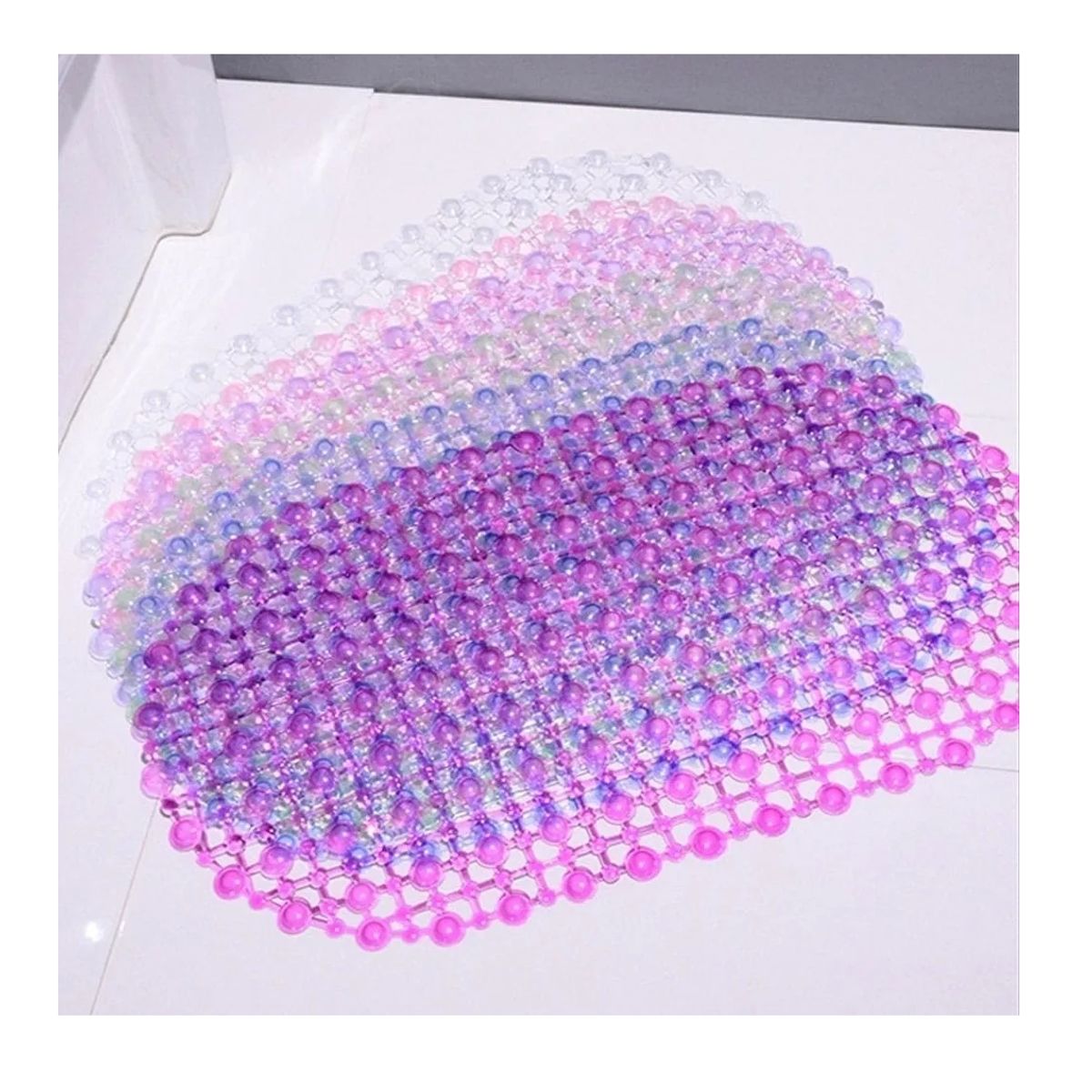 CARIBEE - Alfombra Antideslizante Goma Piso De Ducha Tina Baño Rosa