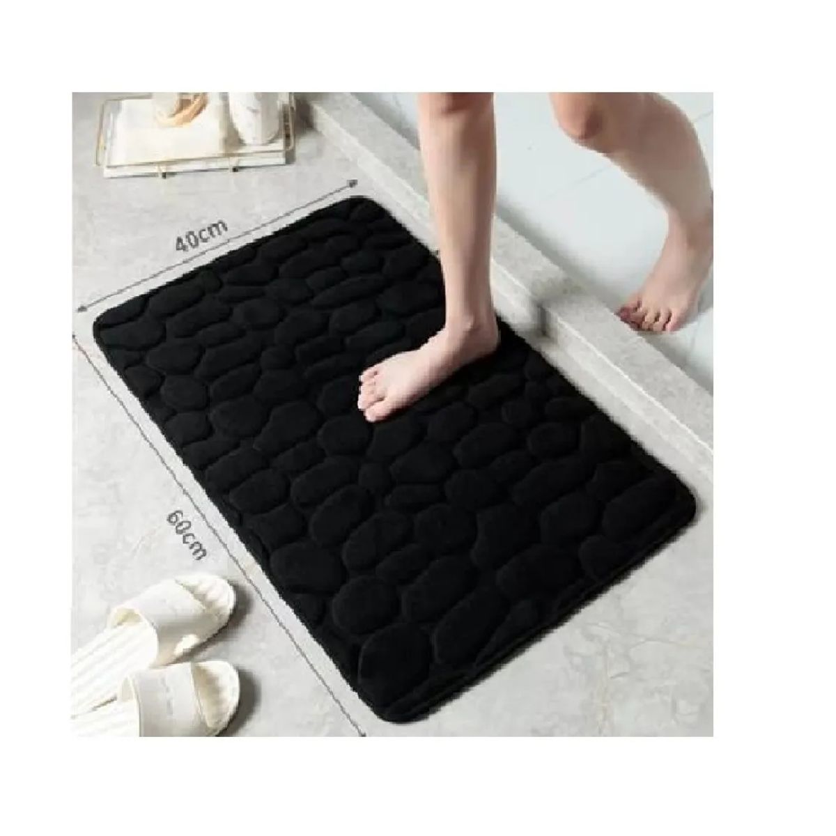 CARIBEE - Alfombra De Baño Absorbente Suave De Baño Piedras