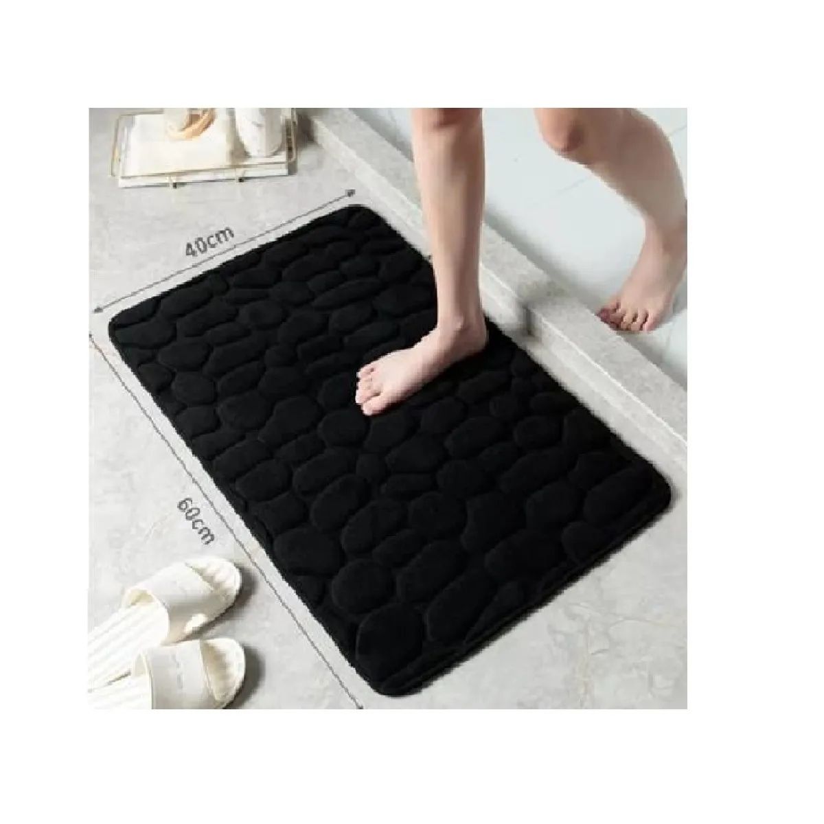 CARIBEE - Alfombra De Baño Absorbente Suave De Baño Piedras